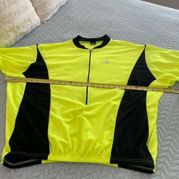 Mt. Borah Men's Yellow Black Short Sleeve Cycling Biking 3/4 Zip Jersey 4XL - Picture 7 of 8